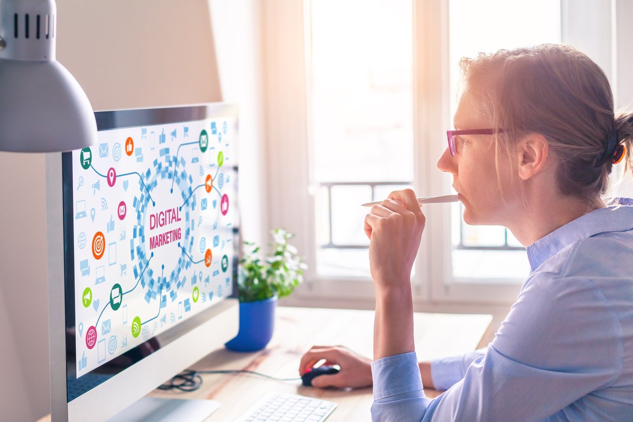 woman working on marketing